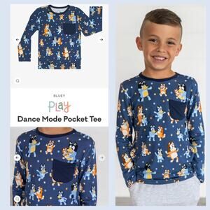 NEW Little Sleepies BLUEY PLAY LONG SLEEVE POCKET TEE (Bamboo) 3T